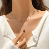 925 Silver Round Slice Pendant Bead Chain Necklace