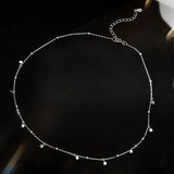 925 Silver Round Slice Pendant Bead Chain Necklace