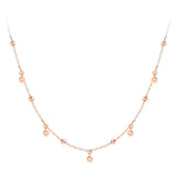 925 Silver Round Slice Pendant Bead Chain Necklace