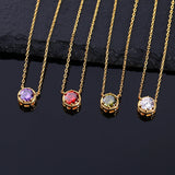 925 Silver Small Zircon Droplets Necklace