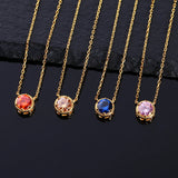 925 Silver Small Zircon Droplets Necklace
