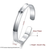 925 Silver Round Adjustable Bracelet Bangle for Women Man