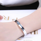 925 Silver Round Adjustable Bracelet Bangle for Women Man