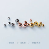 925 Silver Spacer Beads Gold/Silver/Rose Charm Ball Beads DIY