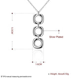 925 Sterling Silver Square Necklace Earring Set for Women