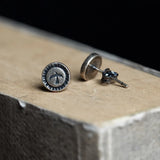 925 Silver Round Stud Earrings Women Party Wedding Jewelry
