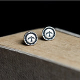 925 Silver Round Stud Earrings Women Party Wedding Jewelry