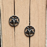 925 Silver Round Stud Earrings Women Men Vintage Wedding Jewelry