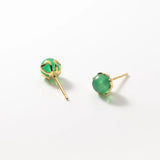 925 Silver Synthetic Chrysoprase Stud Earrings