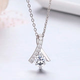 925 Silver CZ Scarf Charm Undertale Pendant Necklace Women Girls Jewelry