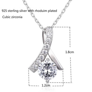 925 Silver CZ Scarf Charm Undertale Pendant Necklace Women Girls Jewelry