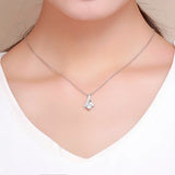 925 Silver CZ Scarf Charm Undertale Pendant Necklace Women Girls Jewelry