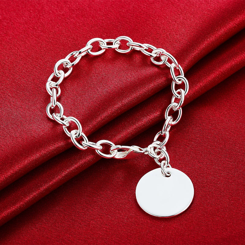 925 Sterling Silver Round Bracelet Wedding Jewelry