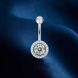 925 Silver Zircon Navel Rings Belly Piercing Jewelry
