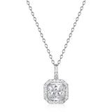 925 Silver Zircon Necklace Couple Chain Bridal Wedding Jewelry