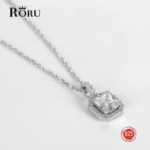 925 Silver Zircon Necklace Couple Chain Bridal Wedding Jewelry
