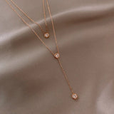 925 Silver Zircon Necklace Geometric Chains Pendant Choker Women's Jewelry