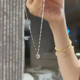 925 Silver Zirconia Necklace Geometric Pendant