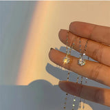 925 Silver Zirconia Necklace Geometric Pendant