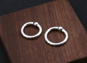 925 Sterling Silver Round Keyring Keychain DIY Accessory A3977