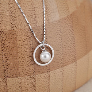 925 Silver Round shell pearl Necklaces & Pendants For Women