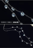 925 Silver Round Zircon Necklace Pendant For Women