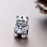 925 Silver Rugby Vitality Sports Bear Charm Bead Fit European Bracelet