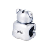 925 Silver Rugby Vitality Sports Bear Charm Bead Fit European Bracelet