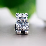 925 Silver Rugby Vitality Sports Bear Charm Bead Fit European Bracelet