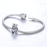 925 Silver Rugby Vitality Sports Bear Charm Bead Fit European Bracelet
