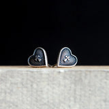 925 Silver Sacred Heart Cross Earrings Religious Totem Self-Designed Jewelry