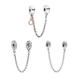 925 Silver Safety Chain Charms Beads For Bracelets DIY Jewelry