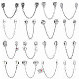 925 Silver Safety Chain Charms Prevent Beads Falling