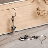 925 Silver Safety Pin Long Earrings for Women