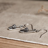 925 Silver Safety Pin Long Earrings for Women