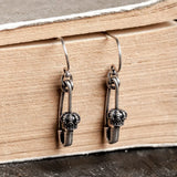 925 Silver Safety Pin Long Earrings for Women