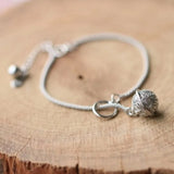 925 Silver Bell Chain Bracelet Women