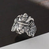 925 Silver Samurai Cat Rings Christmas Gift Men Women Jewelry Charms