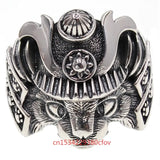 925 Silver Samurai Cat Rings Christmas Gift Men Women Jewelry Charms