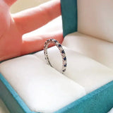925 Silver Sapphire Ruby Emerald Moissanite Wedding Rings