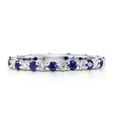 925 Silver Sapphire Ruby Emerald Moissanite Wedding Rings