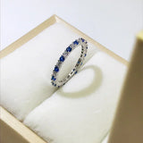 925 Silver Sapphire Ruby Emerald Moissanite Wedding Rings