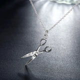 925 Silver Scissors Pendant Necklace 16-30 Inch Chain Women Party Engagement