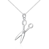 925 Silver Scissors Pendant Necklace 16-30 Inch Chain Women Party Engagement