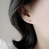 925 Sterling Silver Heart Earrings Screw Clasp for Women