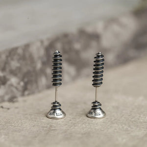 925 Silver Screw Stud Earrings Punk Party Wedding Jewelry