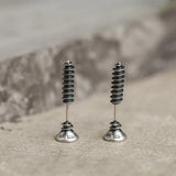 925 Silver Screw Stud Earrings Punk Party Wedding Jewelry