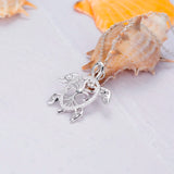 Sterling Silver Sea Turtle Necklace Tree of Life Pendant for Mom