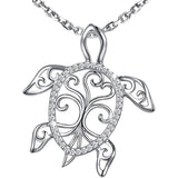 Sterling Silver Sea Turtle Necklace Tree of Life Pendant for Mom