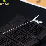 925 Silver Seaweed Brooch Pin Chinese Style Vintage Jewelry